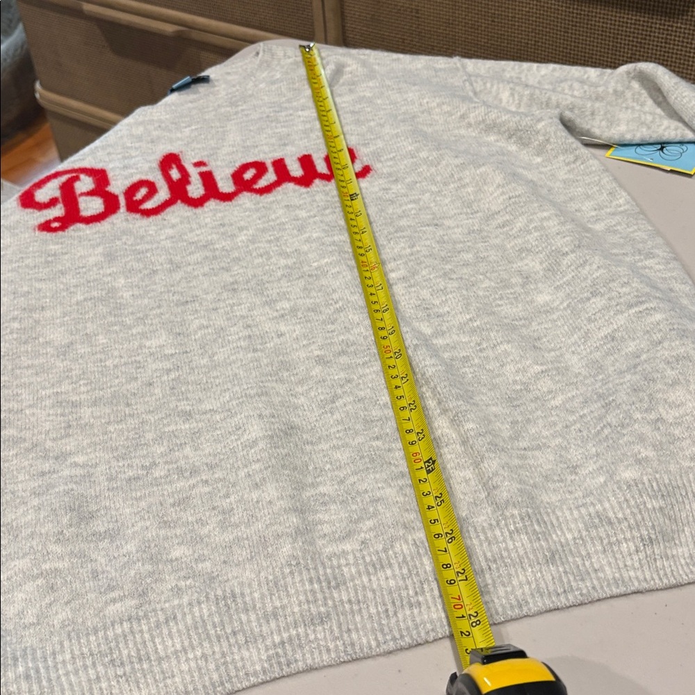 NEW!  Cece - Women's Christmas Holiday Sweater. Size XXL.  Grey. Believe. NWT - Picture 12 of 14
